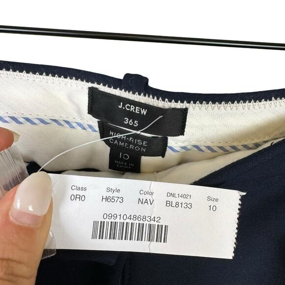 J. Crew NWT Solid Navy Cameron High Rise Ankle Length Career Trouser Pants - Picture 7 of 8